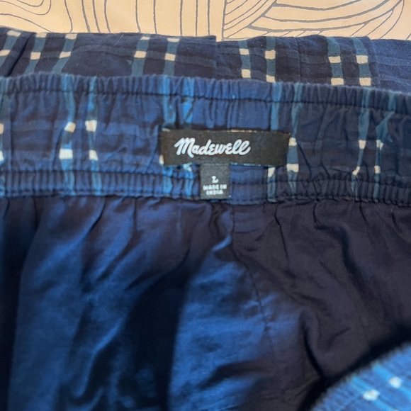 Madewell Pull-On Midi Skirt in Shibori Indigo Plaid Size Large - Picture 5 of 8